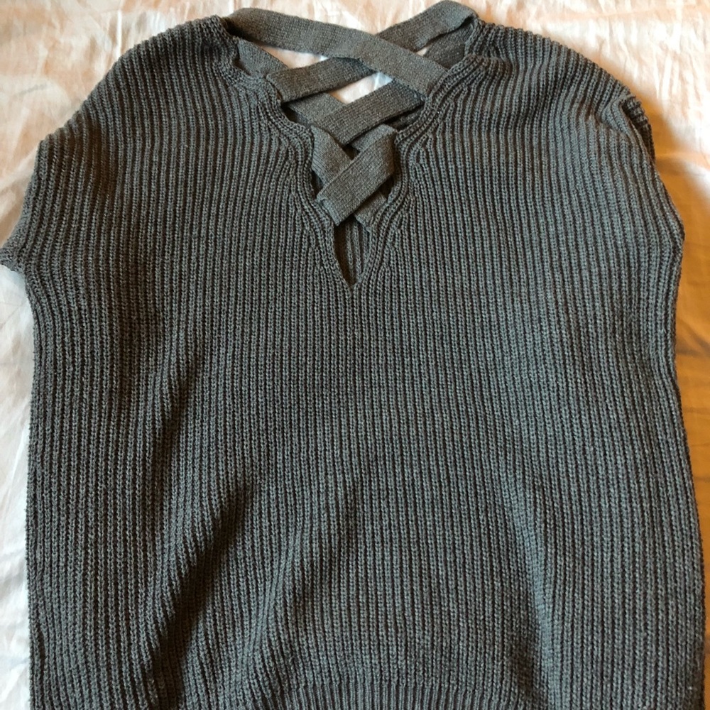 Distressed Gray Sweater - Picture 7 of 8